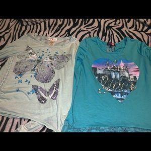 Two cute size 10/12 long sleeve tops